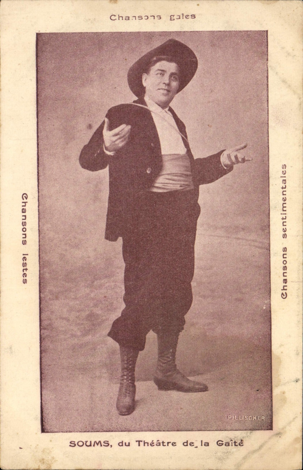 VINTAGE POSTCARD Soums of the Theater of Gaite merry Songs