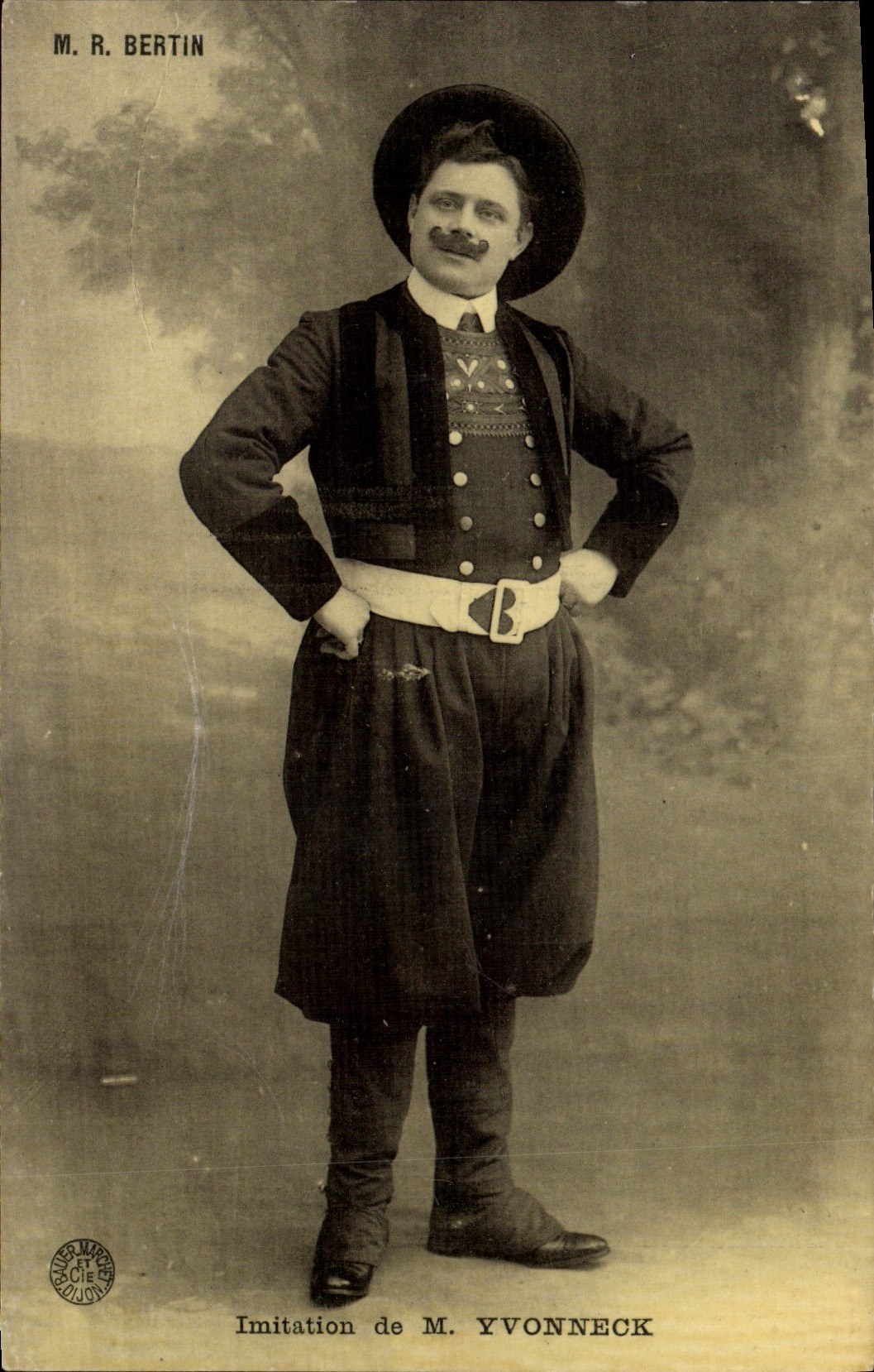 VINTAGE POSTCARD Theater MR. R Bertin Imitation of Mr. Yvonneck