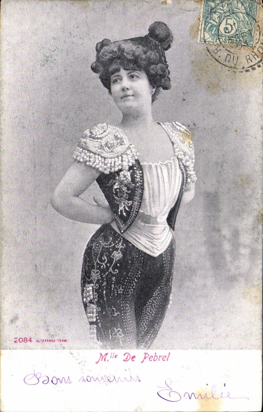 VINTAGE POSTCARD Woman Theater Miss de Pebrel