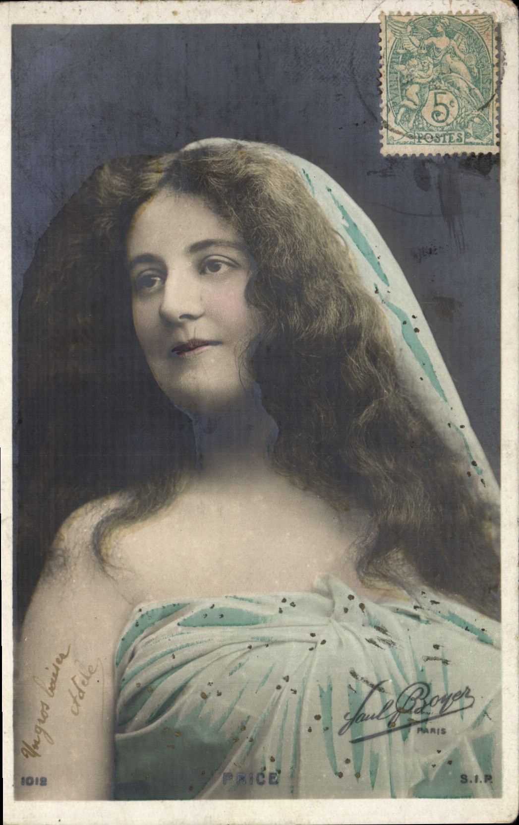 VINTAGE POSTCARD Woman Price Theater