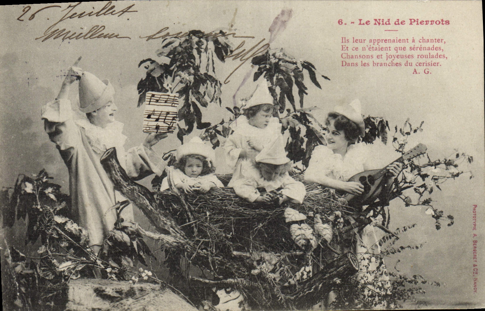 CPA Fantaisie Le nid de Pierrots