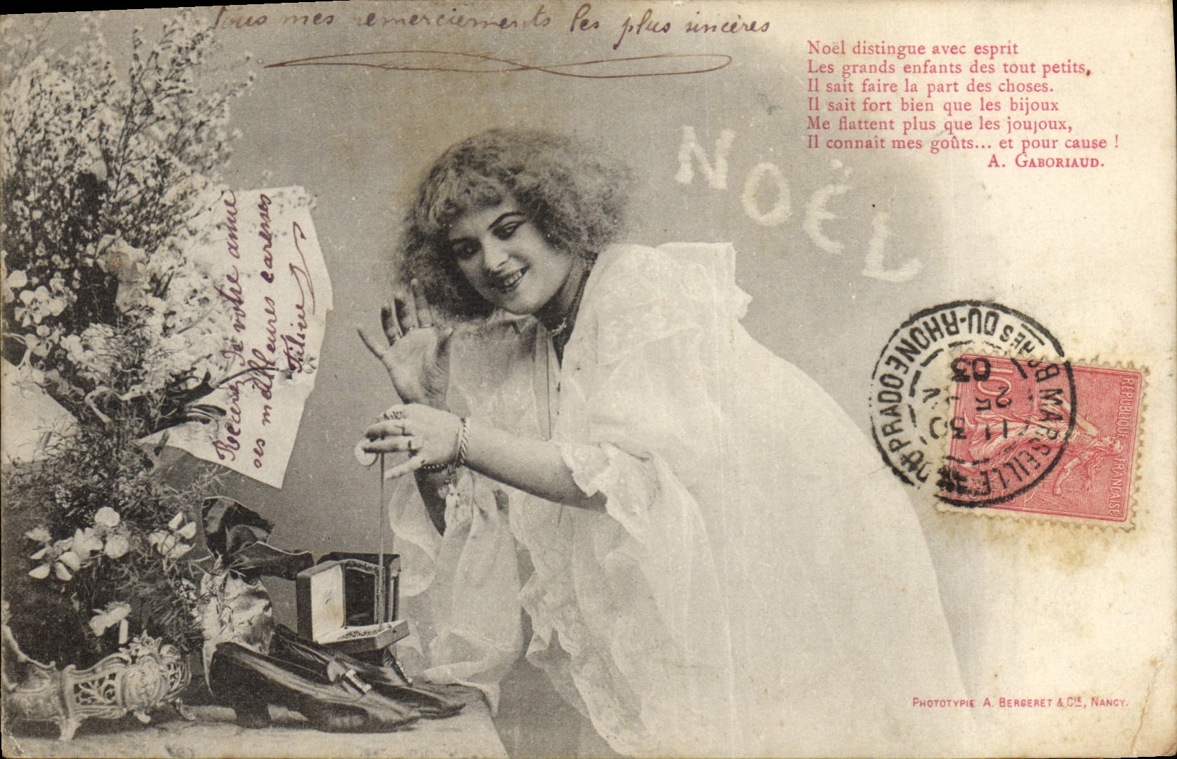 VINTAGE POSTCARD Fantasy Christmas Woman