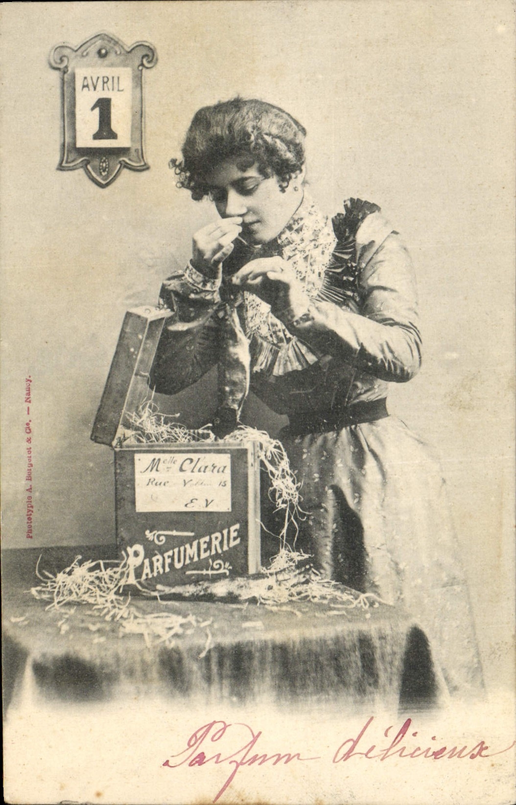 VINTAGE POSTCARD Fantasy Woman Perfumery
