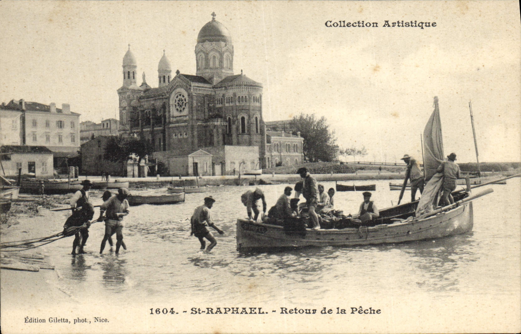 Vuelta de Raphael del St de la pesca de la POSTAL de la VENDIMIA del pecado