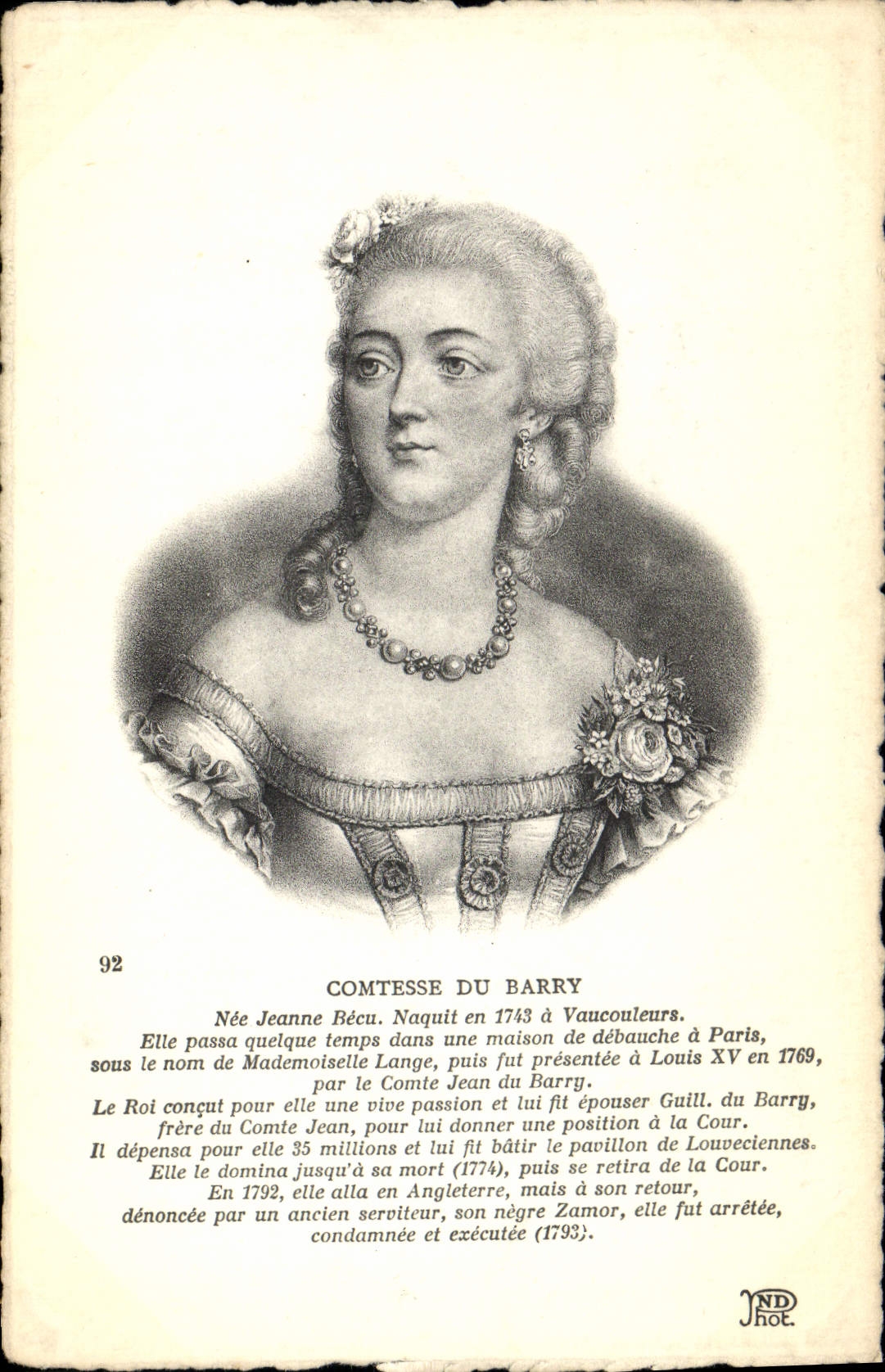 CPA Comtesse du Barry