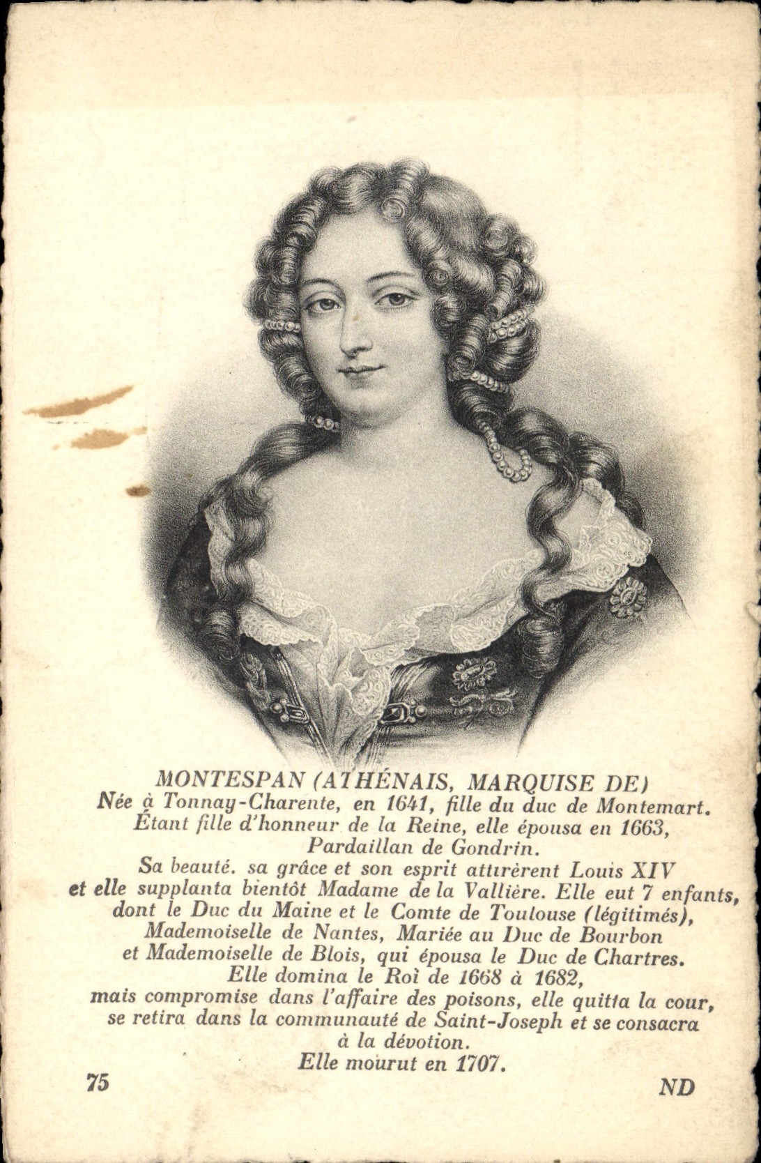 CPA Montespan Athenais Marquise de