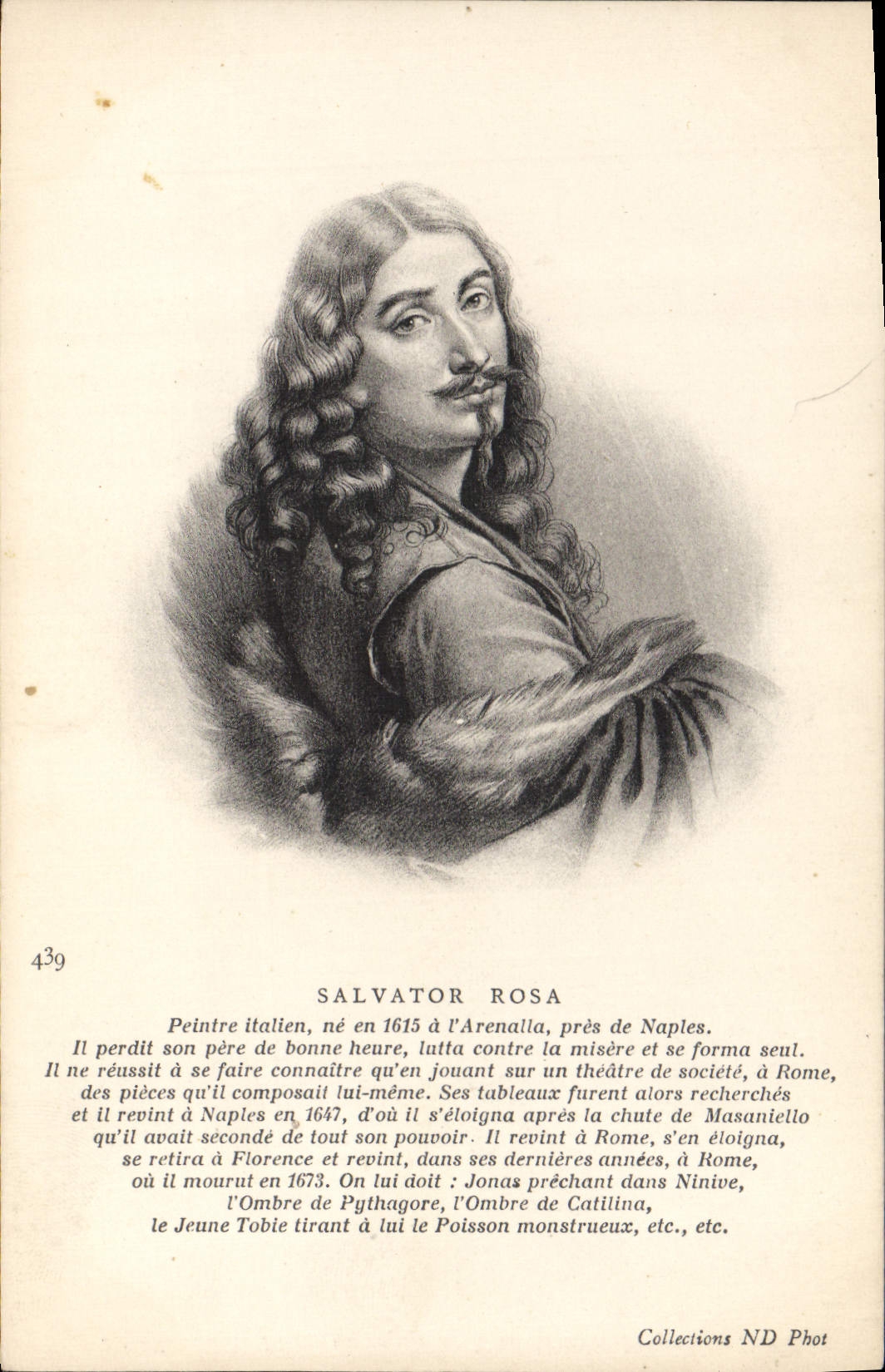 Pintor del italiano de Salvator Rosa de la POSTAL de la VENDIMIA