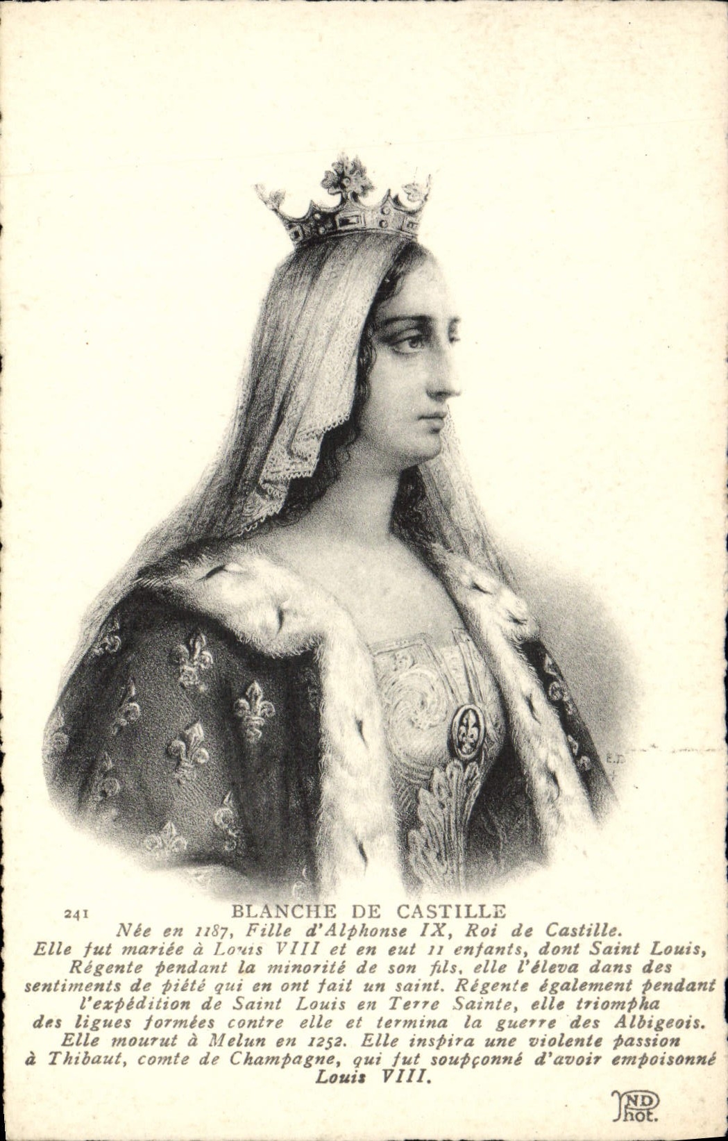 Blanco de la POSTAL de la VENDIMIA de Castille