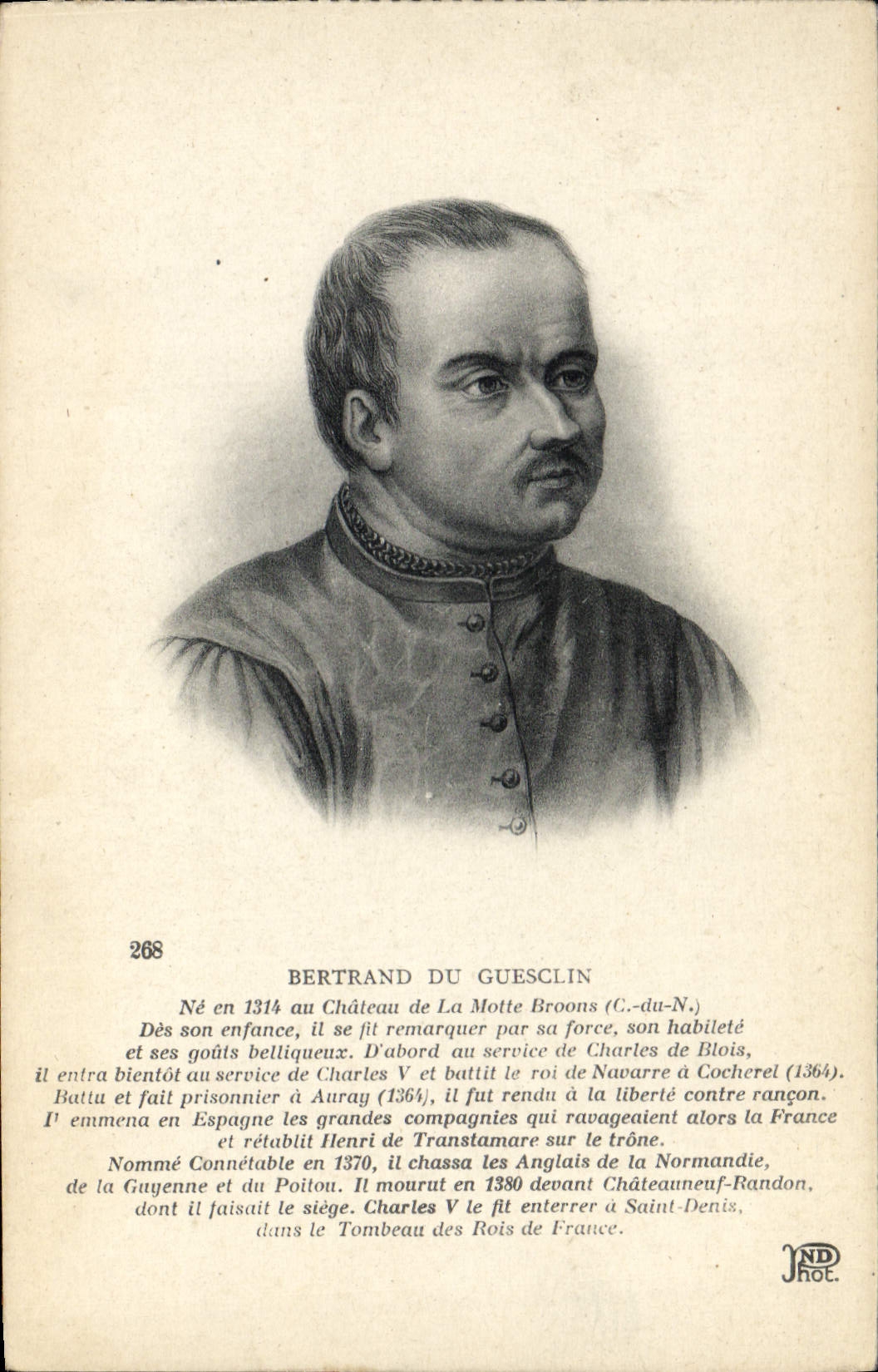 POSTAL Beltrán de la VENDIMIA de Guesclin