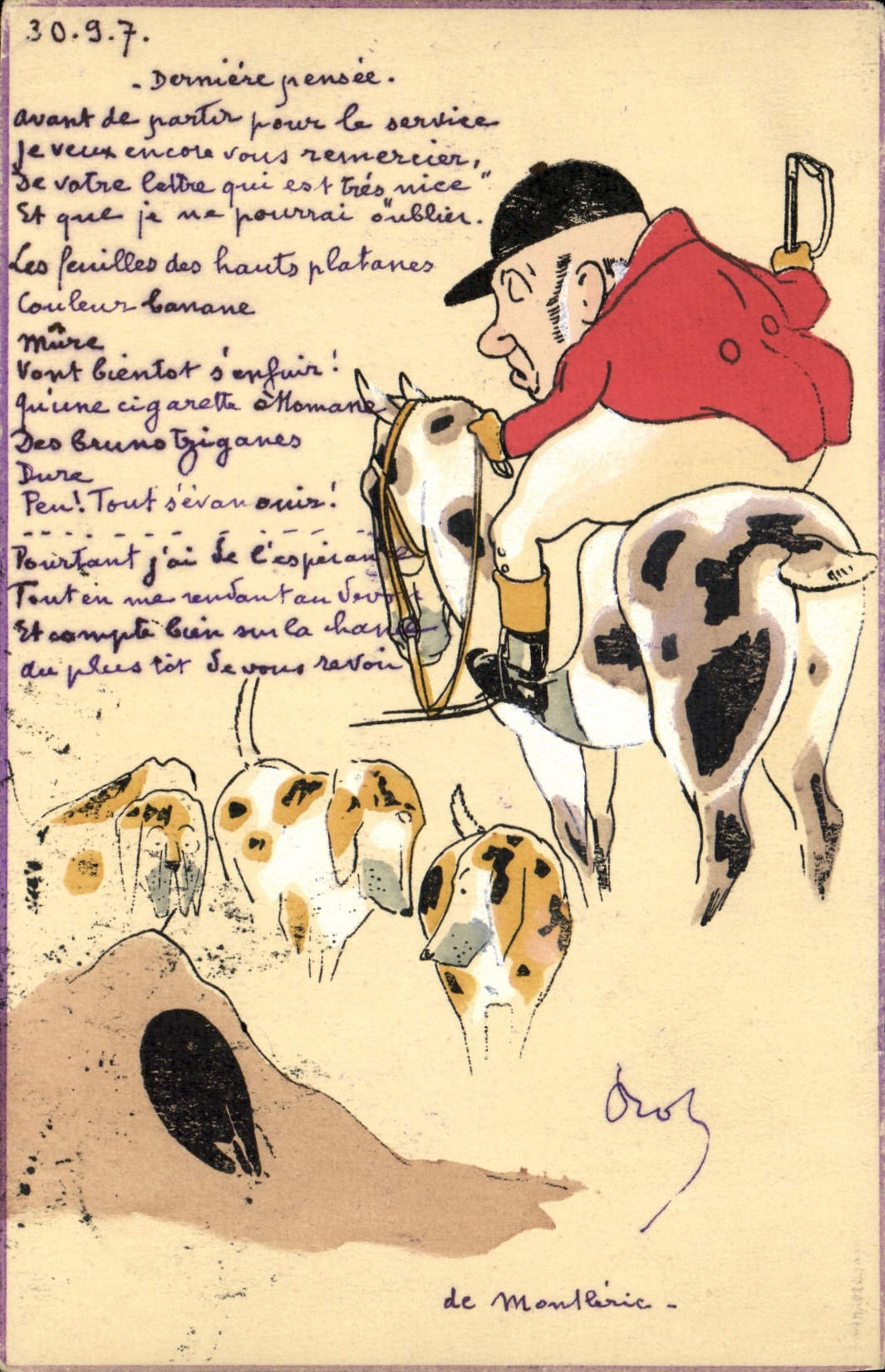 CPA Chien Chiens Chasse a courre Cavaliers