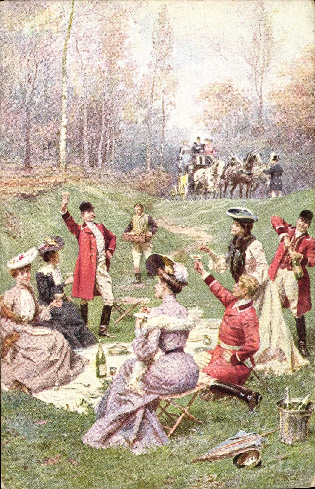 CPA Chien Chiens Chasse a courre Cavaliers