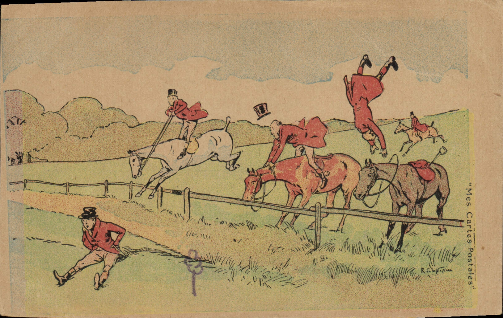 CPA Chien Chiens Chasse a courre Cavaliers