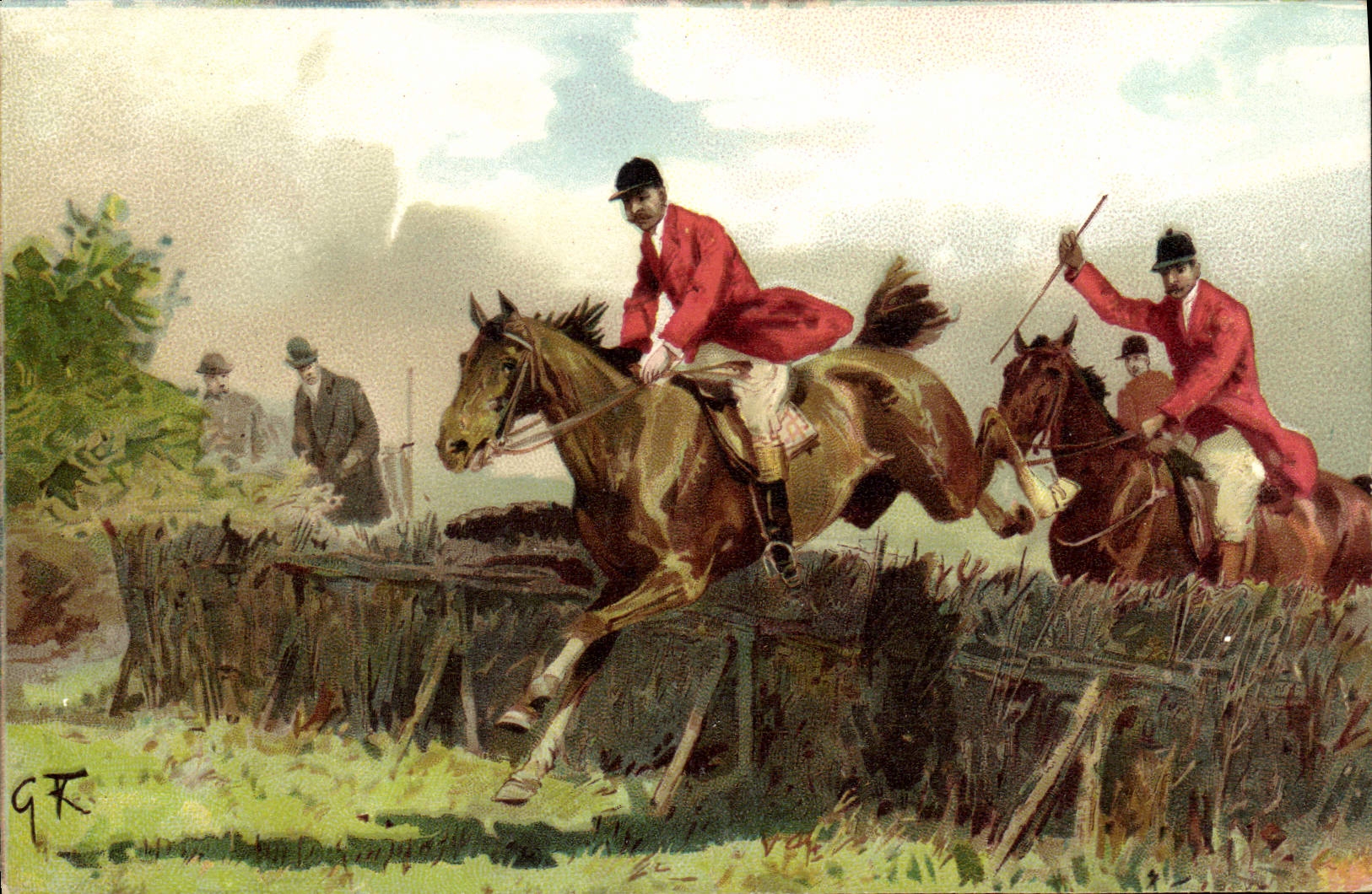 CPA Chien Chiens Chasse a courre Cavaliers