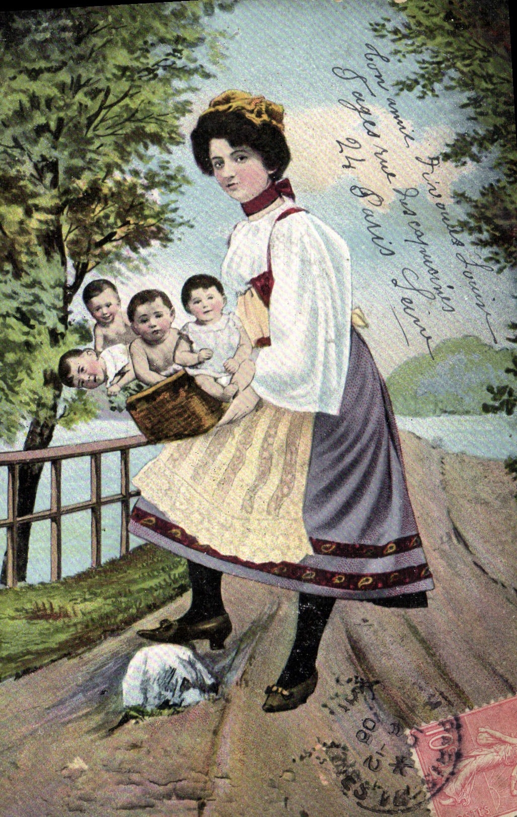 CPA Fantaisie Enfant Bebe Femme