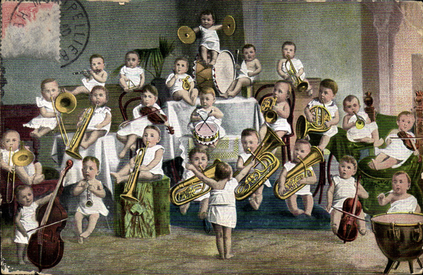 CPA Fantaisie Enfant Bebe Musique