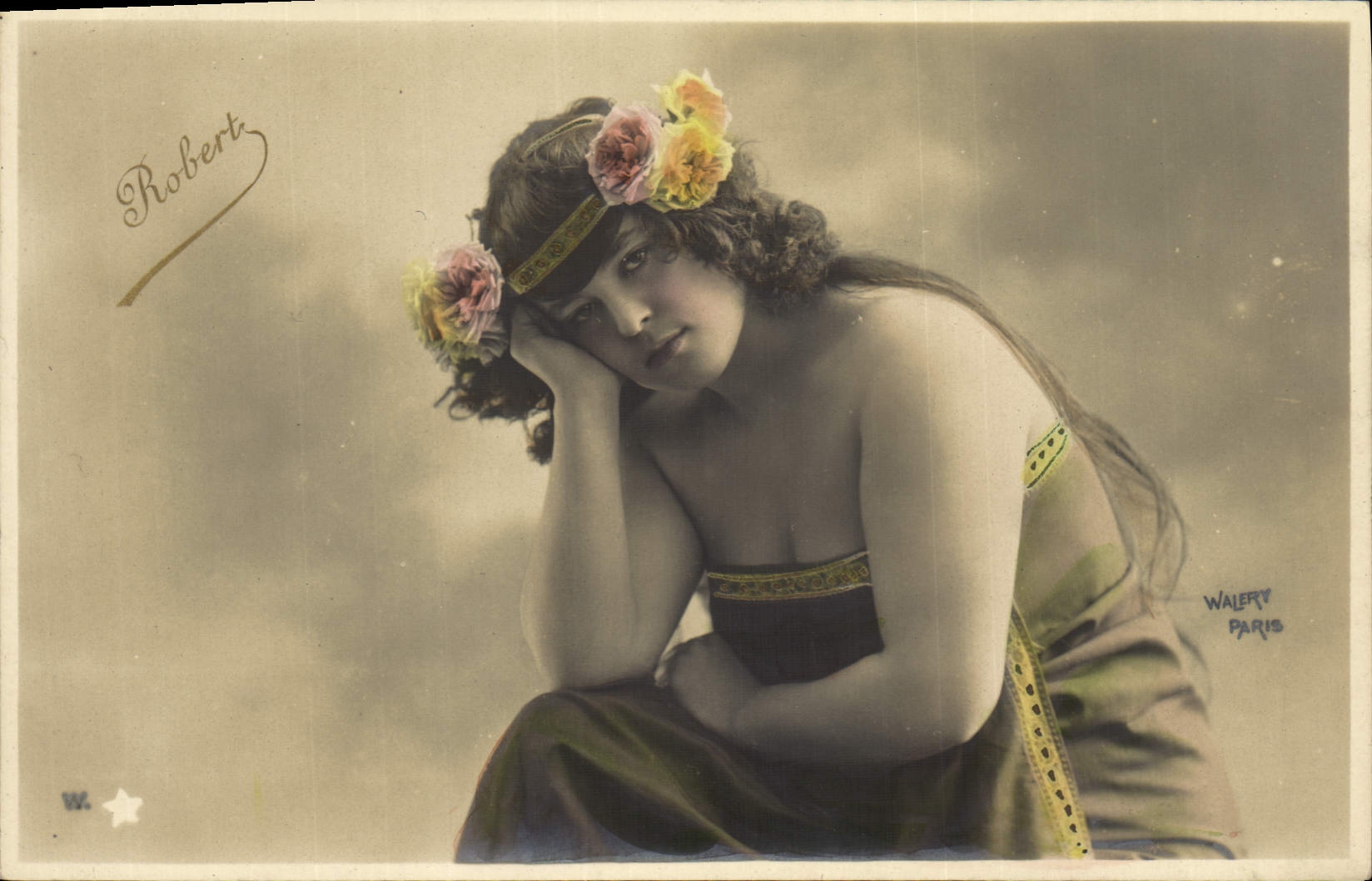 Vintage Postcard Woman Theater Robert