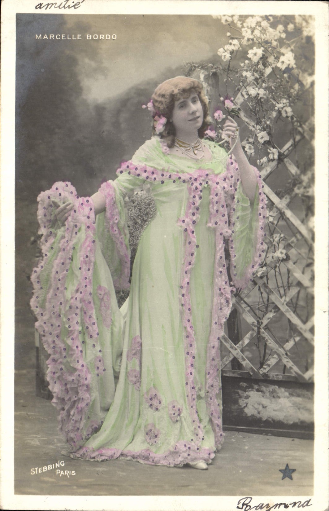 Vintage Postcard Woman Theater Marcelle Bordo