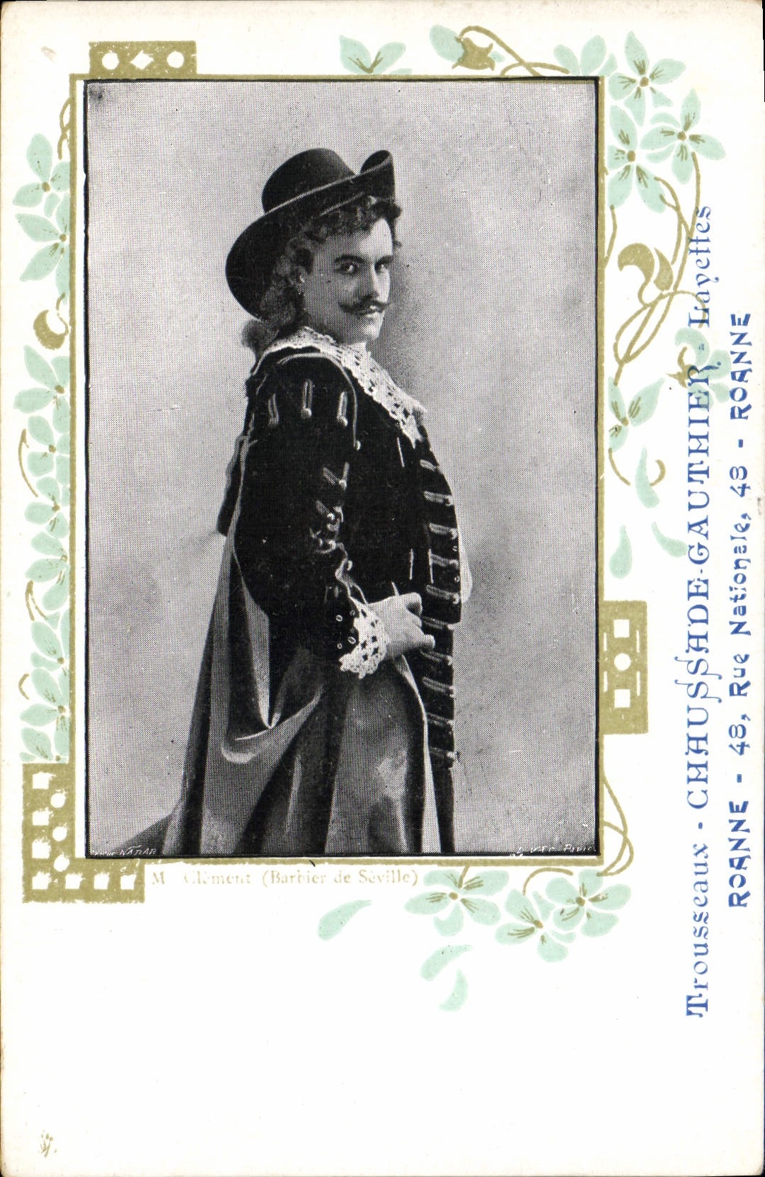 Vintage Postcard Theater Mr. Clement Barbier of Seville