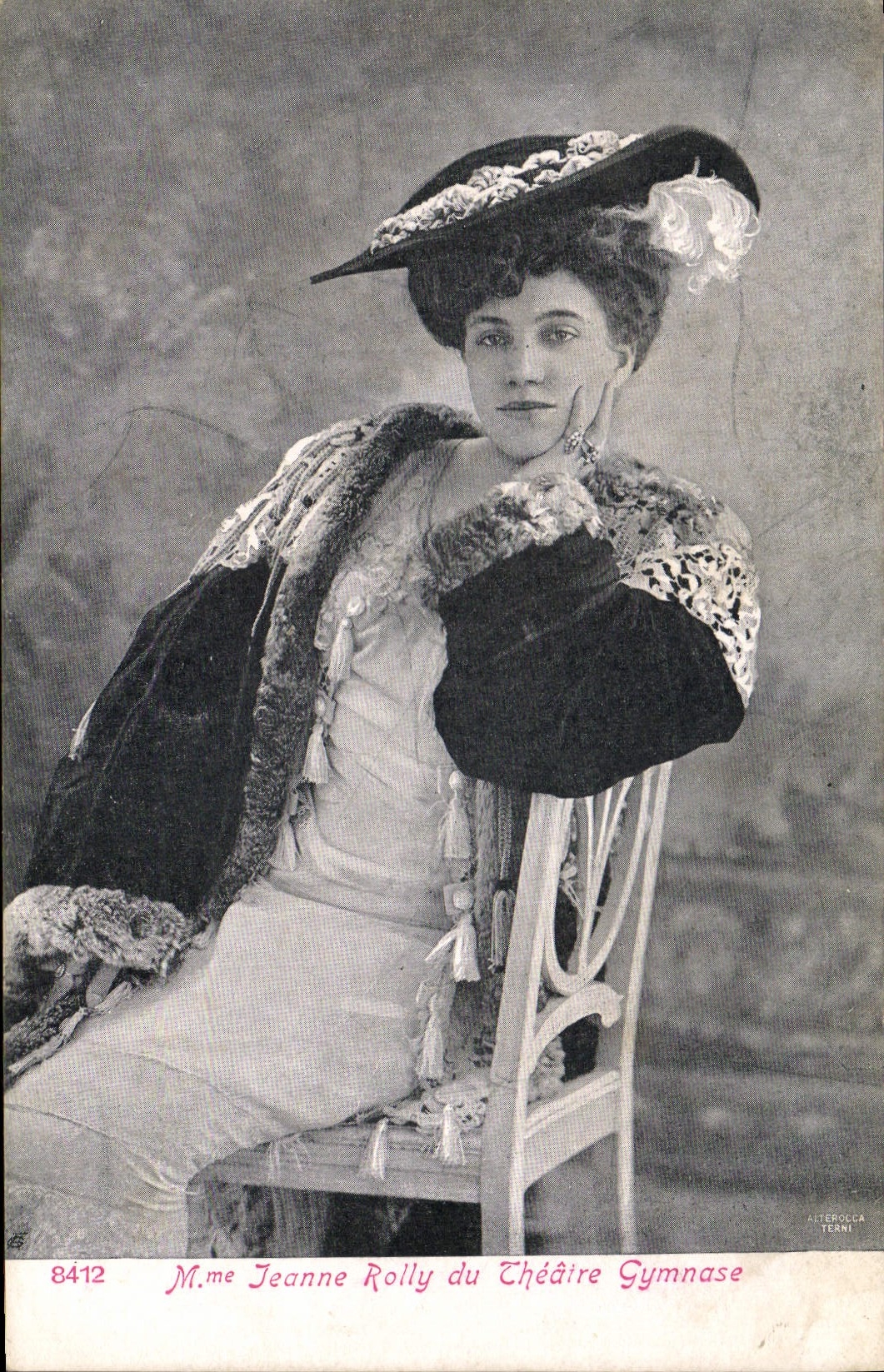 Vintage Postcard Woman Theater Mrs. Jeanne Rolly of the Theater Gymnasium