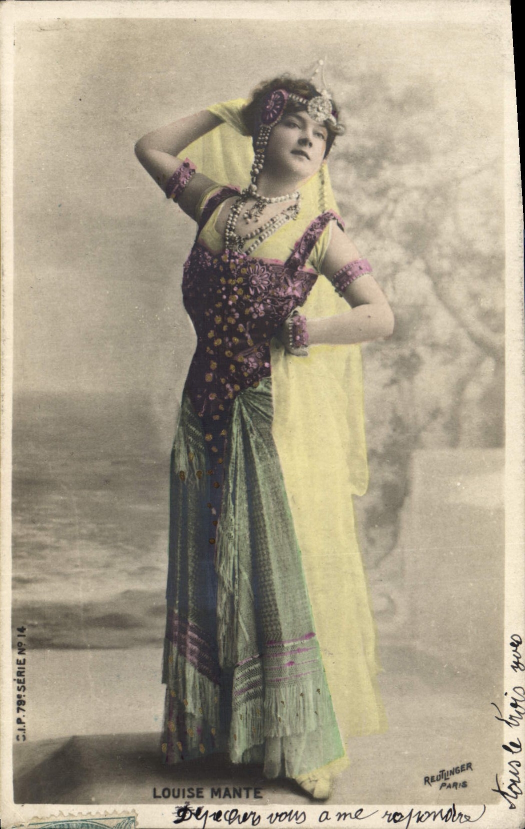 Vintage Postcard Woman Theater Louise Mante