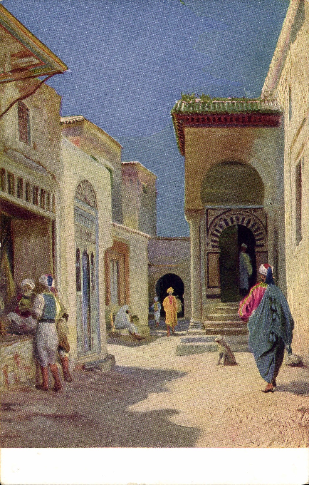 Postal Orientalismo Escuela de Corán