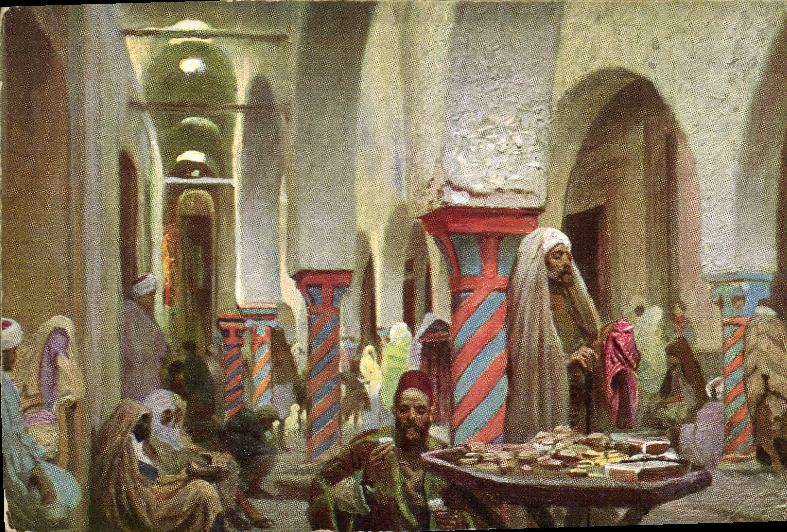Vintage Postcard Orientalism With the bazaar