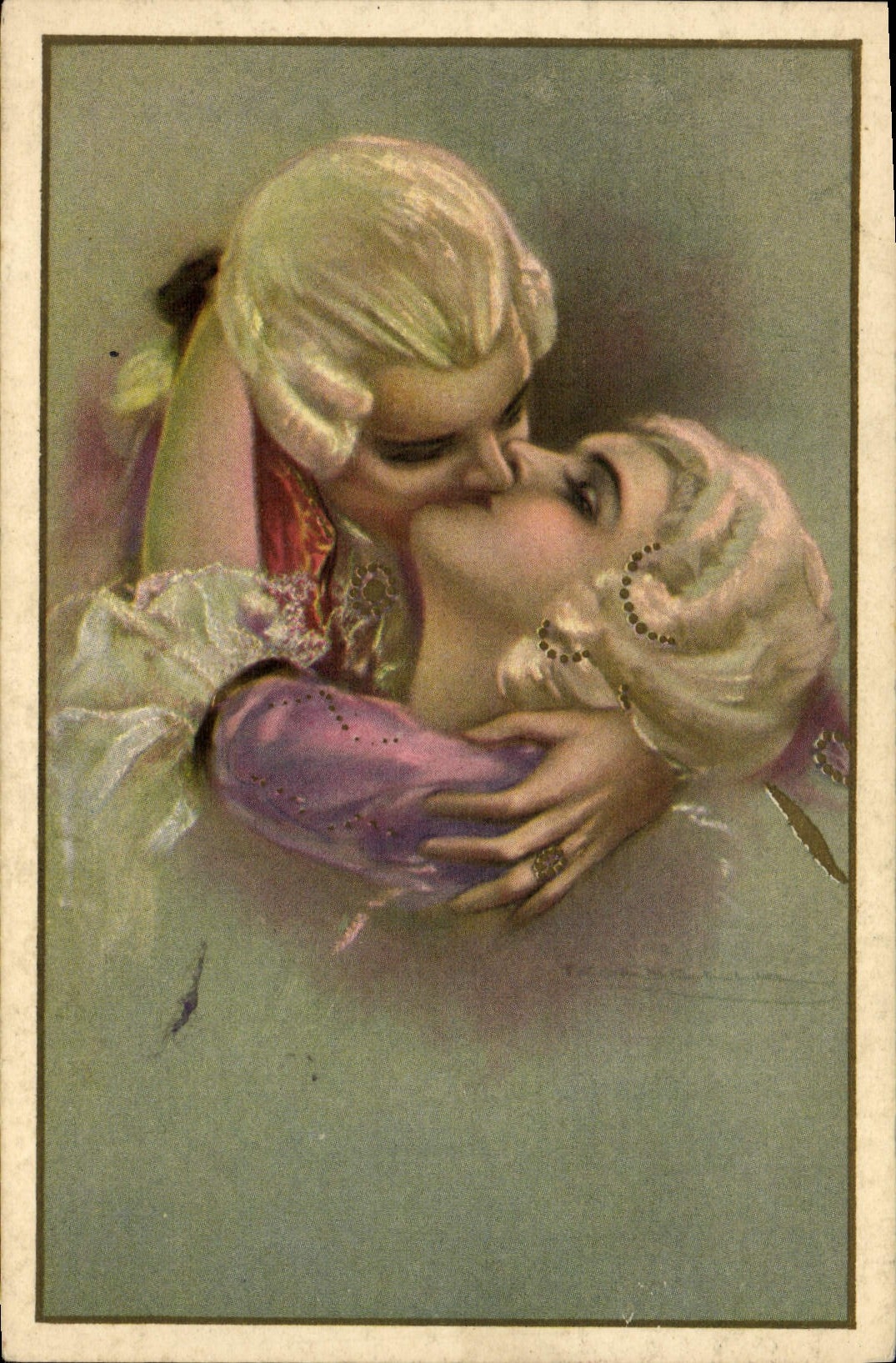 Vintage Postcard Imagination Illustrator Woman