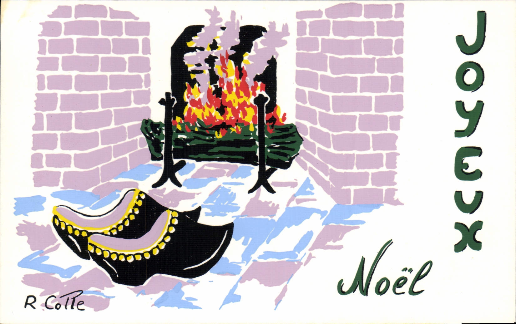 Vintage Postcard Imagination Illustrator Merry Christmas Shoes