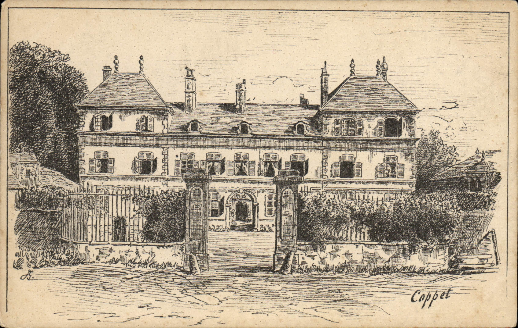 Vintage Postcard Imagination Illustrator Coppet House