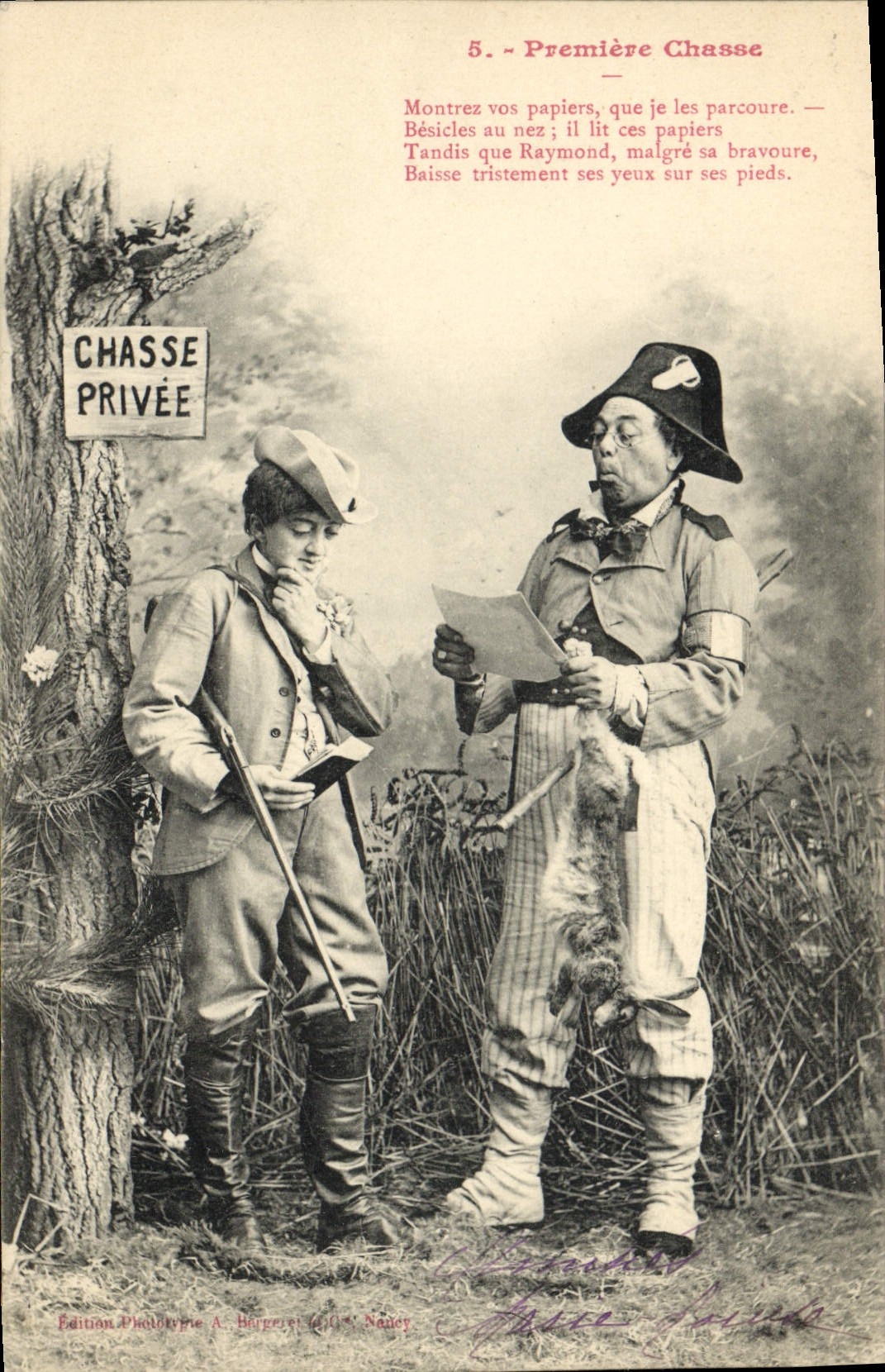 Vintage Postcard Imagination Woman the First hunting