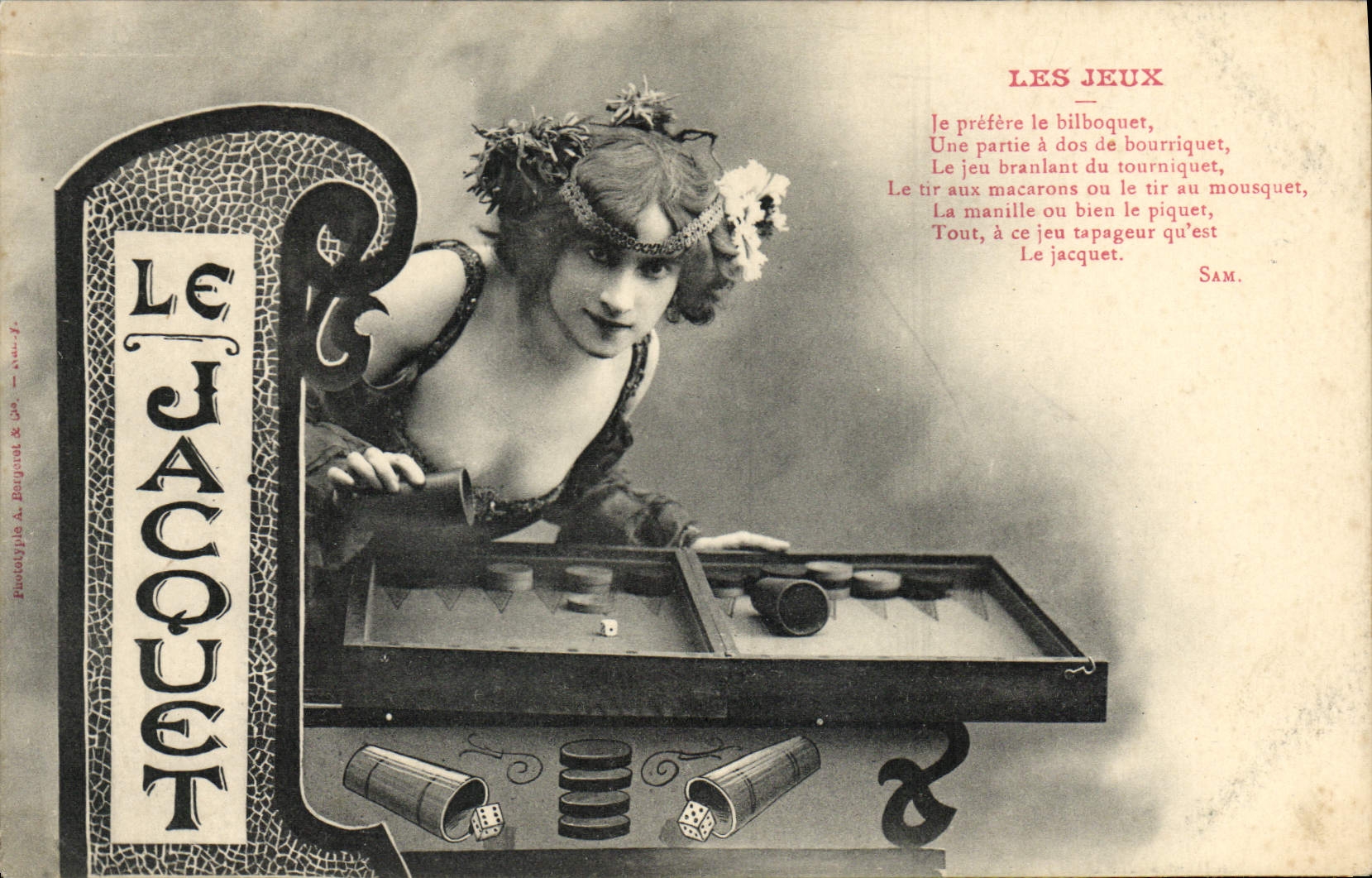 Vintage Postcard Imagination Woman the Jacquet plays