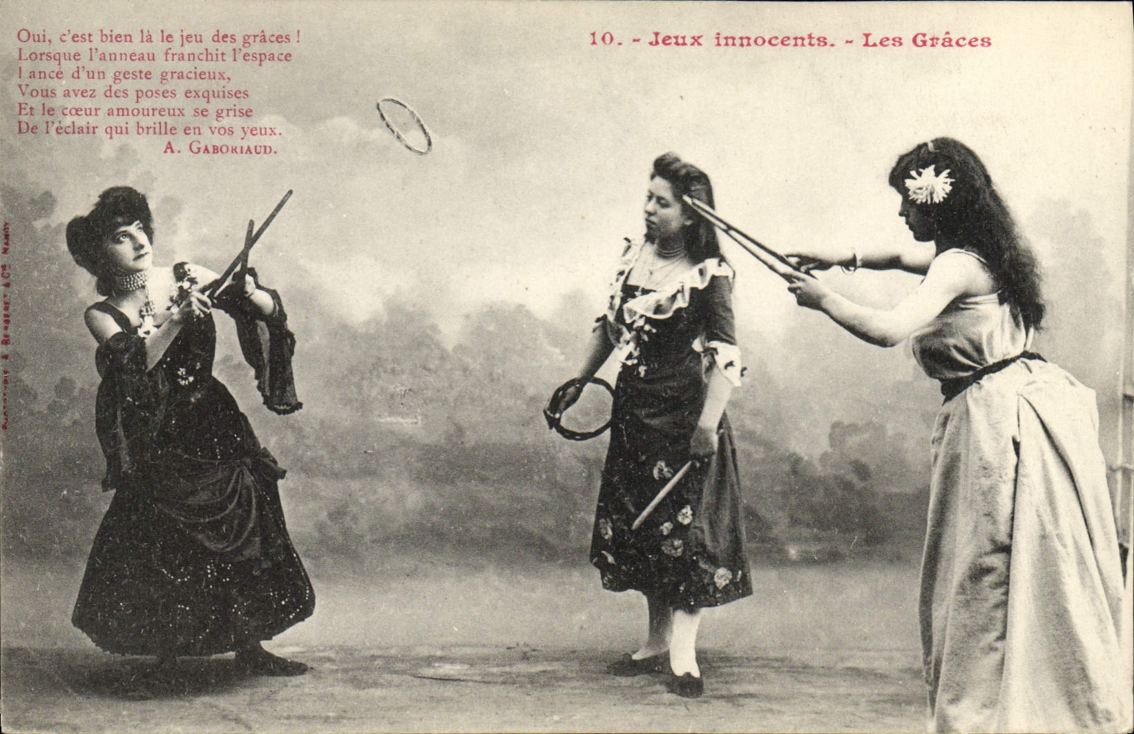 Vintage Postcard Imagination Woman innocent Plays graces