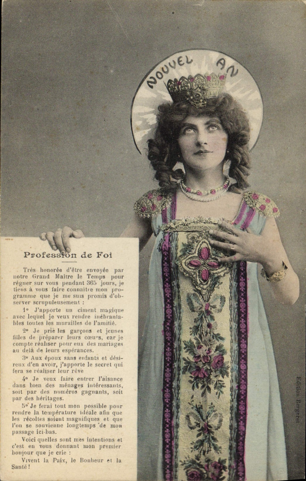 Vintage Postcard Imagination Woman Profession of faith