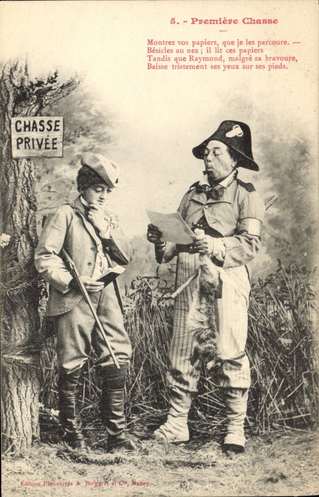 Vintage Postcard Imagination the First hunting