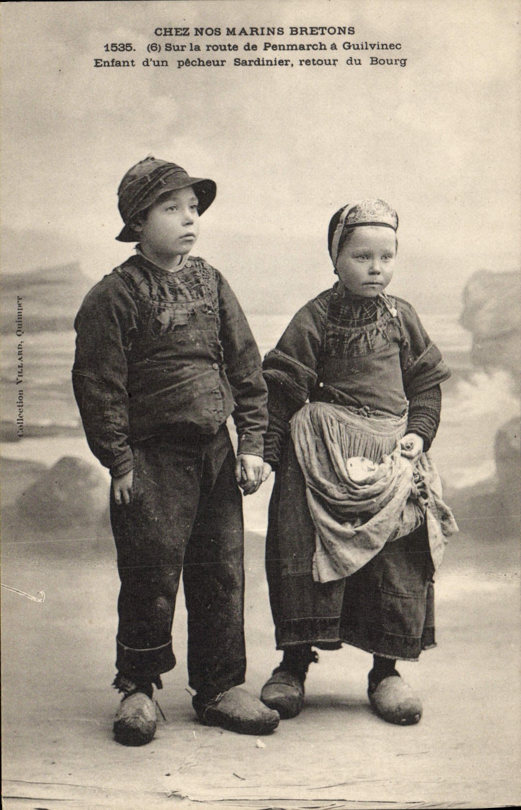 Vintage Postcard Peche In our Breton sailors Enfants Road of Penmarch has Guivinec Enfant of a sinning sardine boat