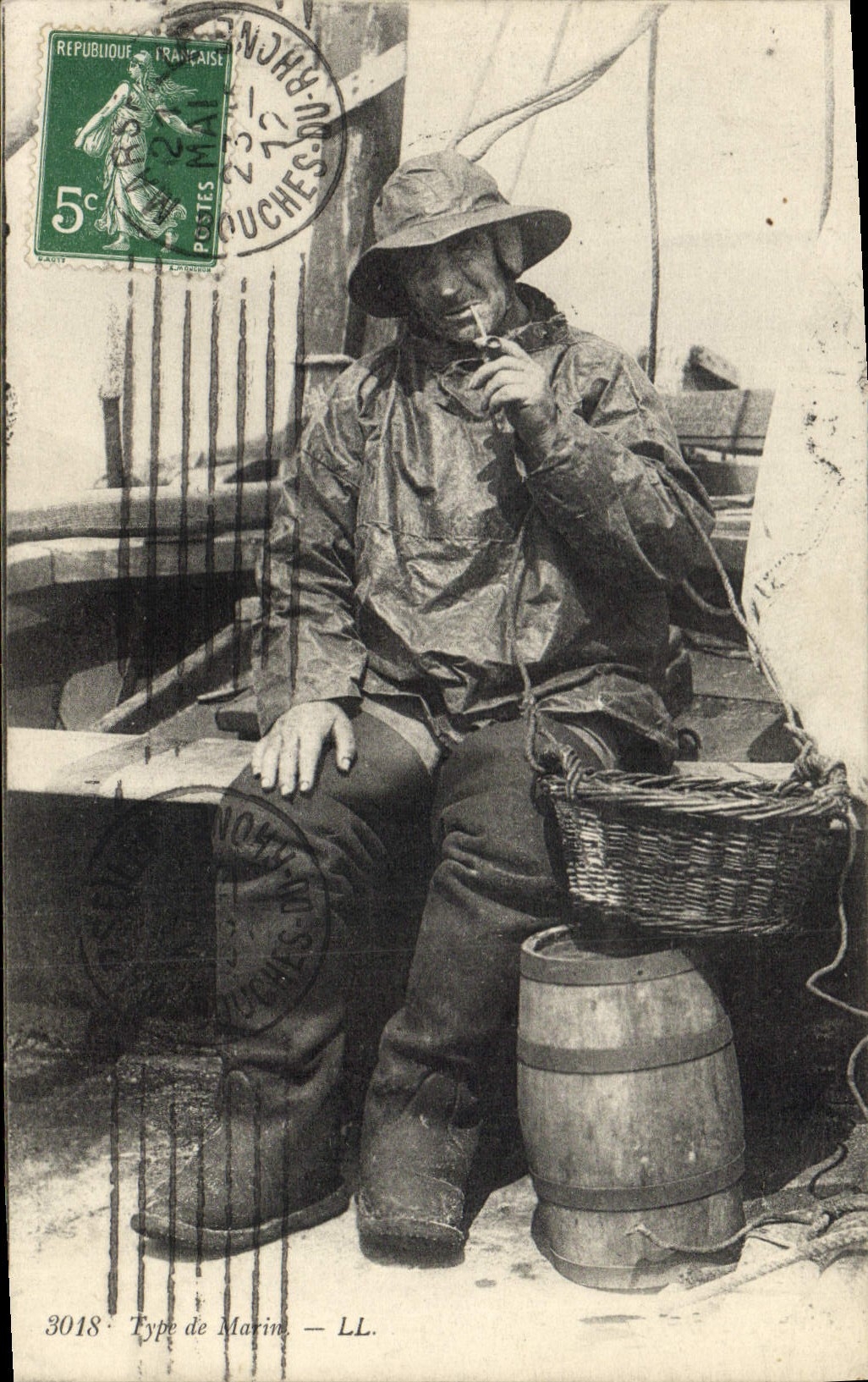 CPA Peche Type de marin