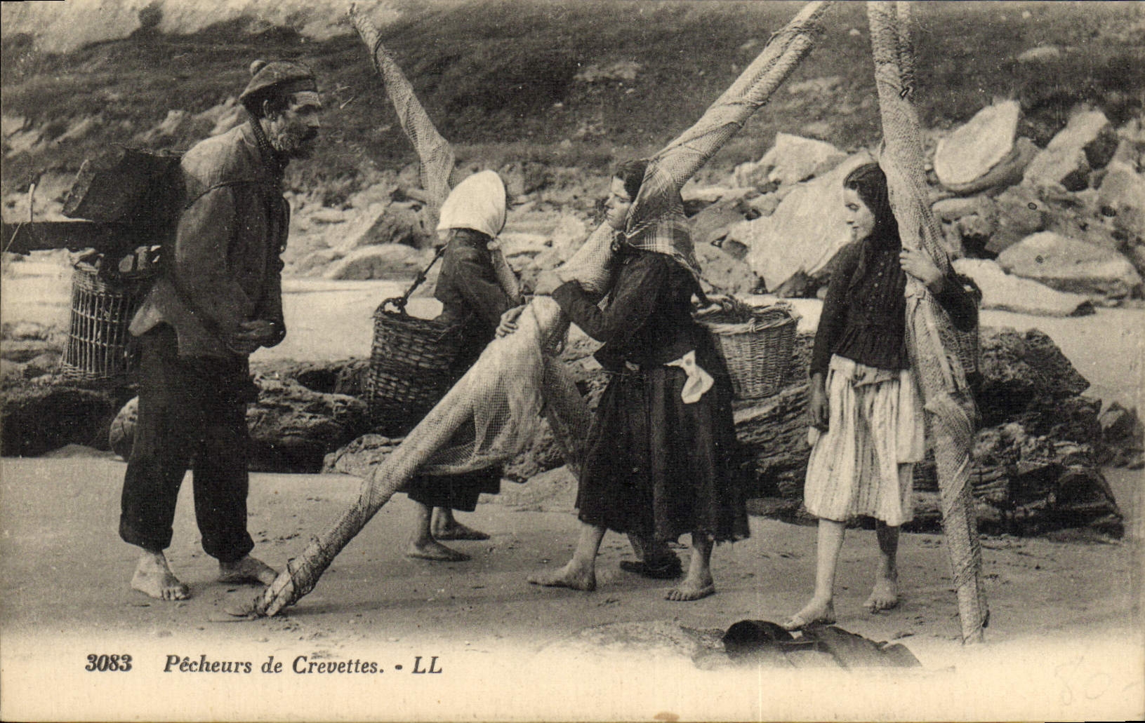 Postal Pesca Pecadores de camarones