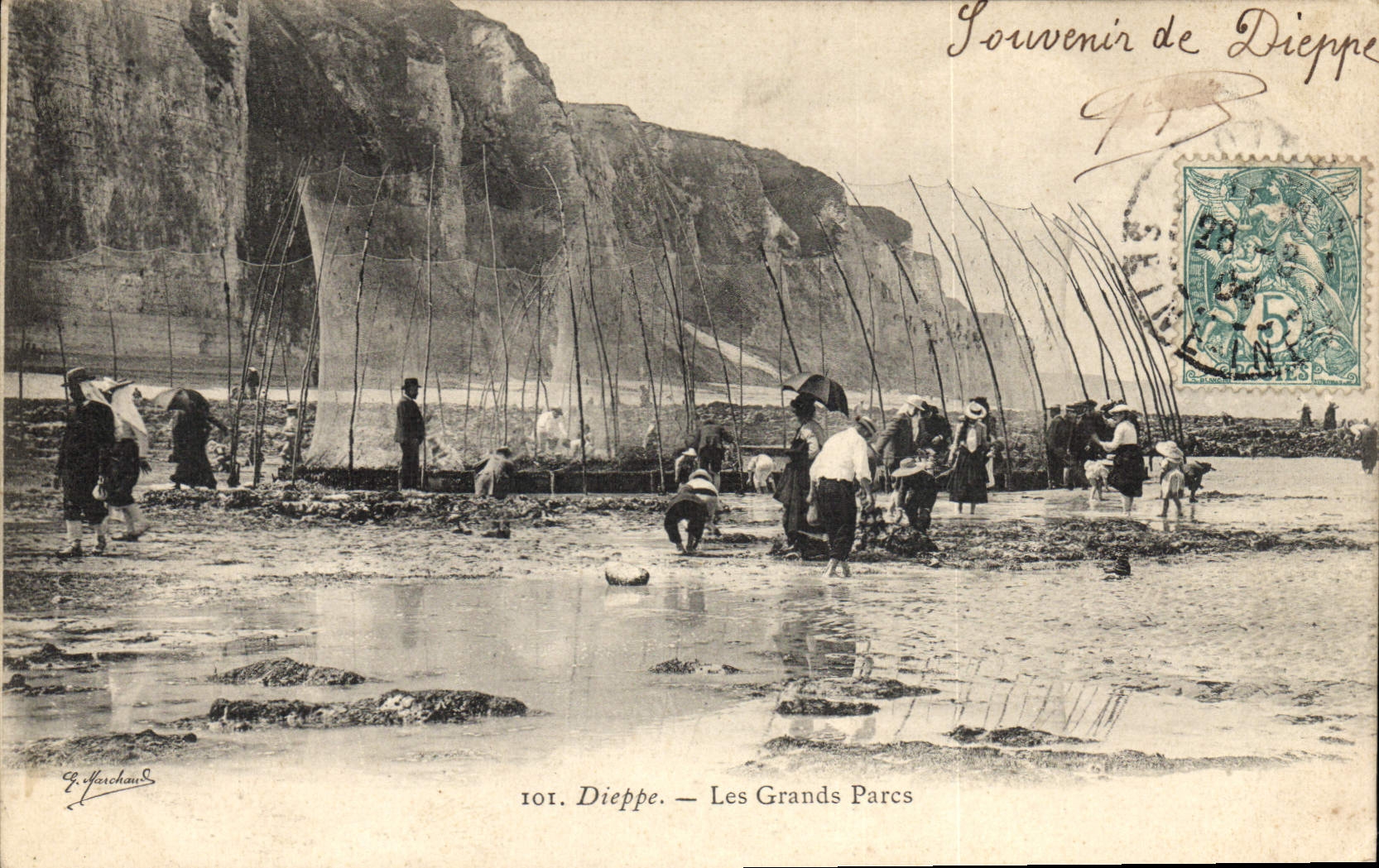 Postal Pesca Dieppe los grandes parques
