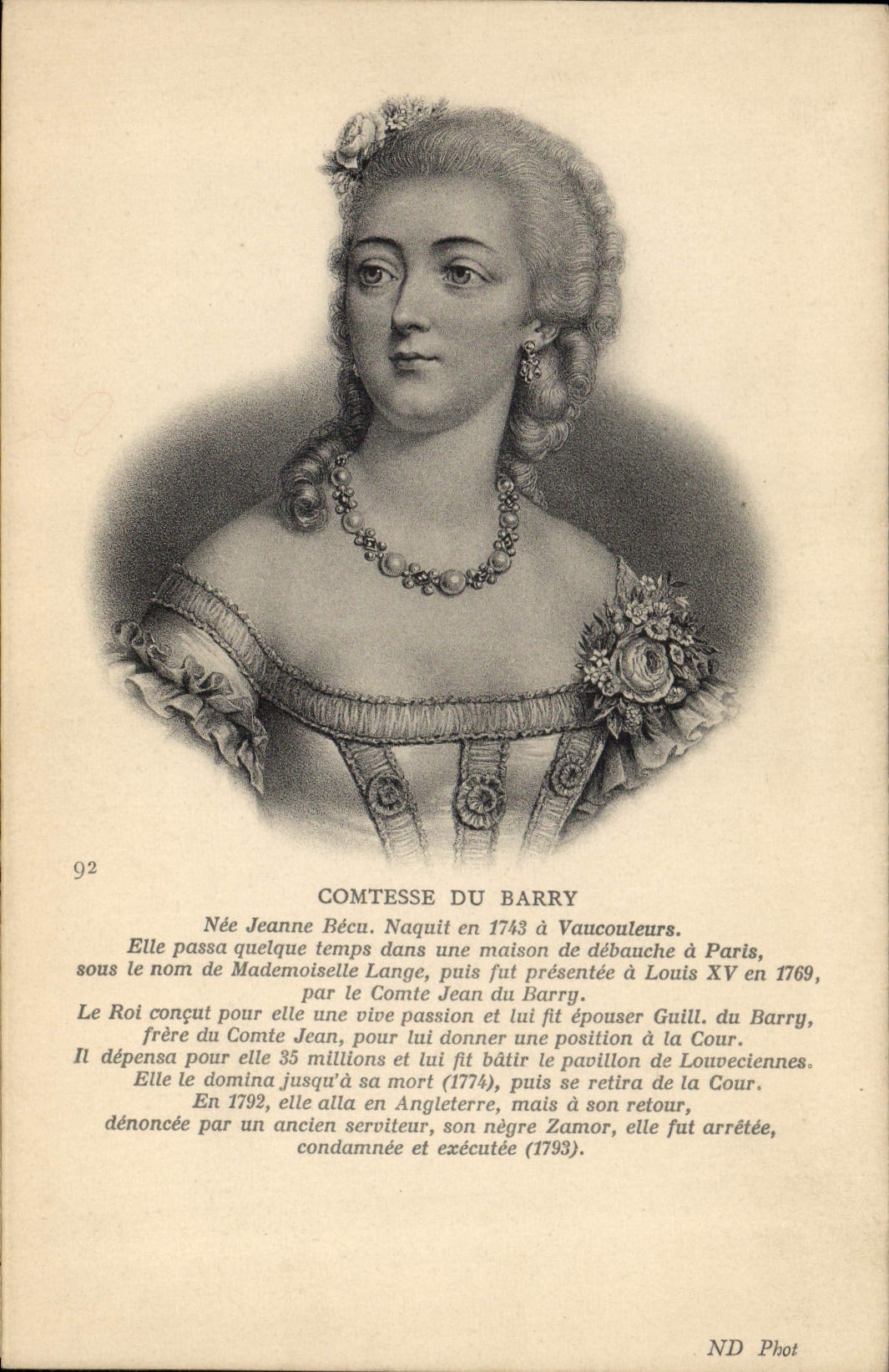 CPA Comtesse du Barry