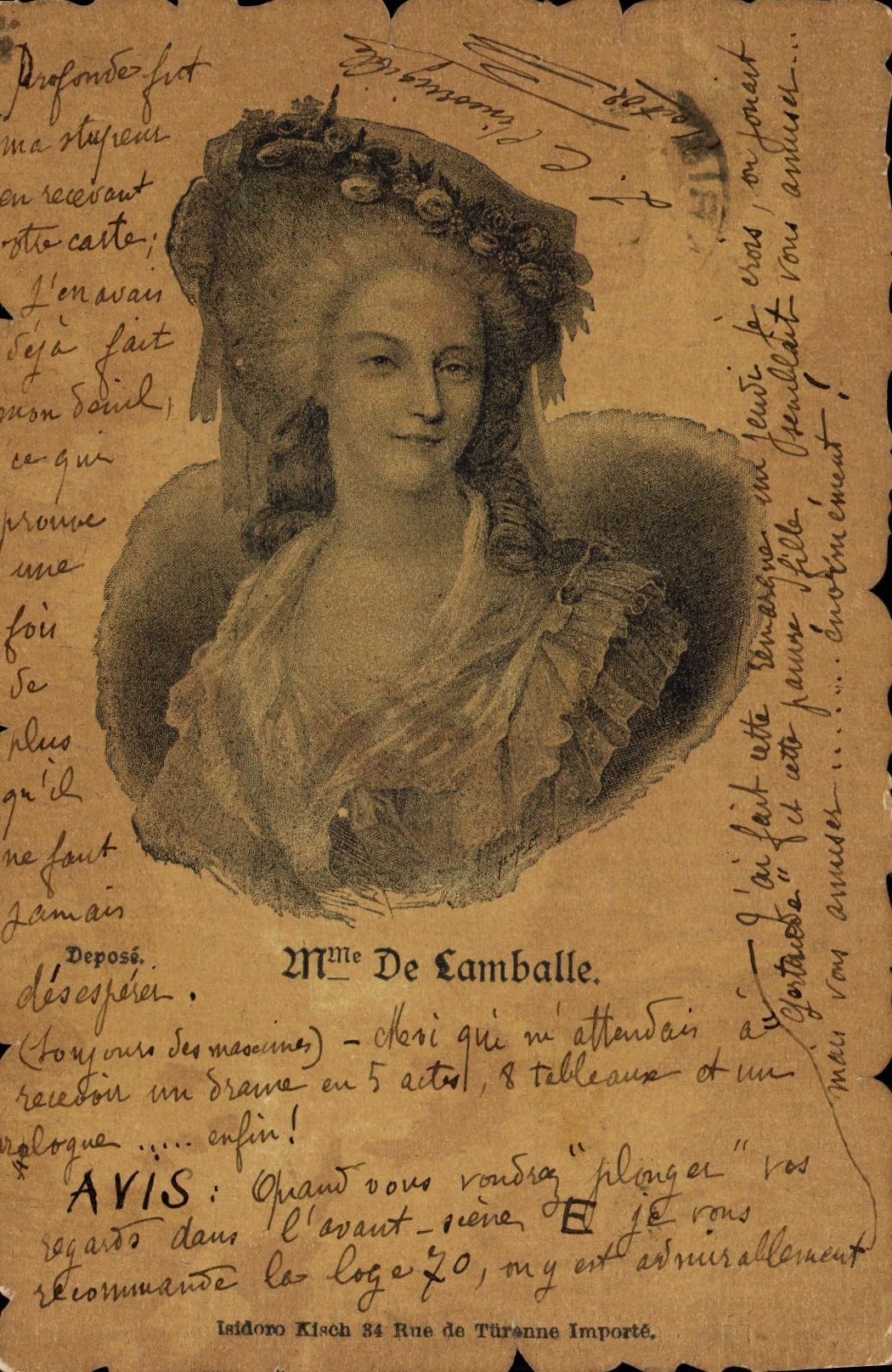 CPA Mlle de Lamballe