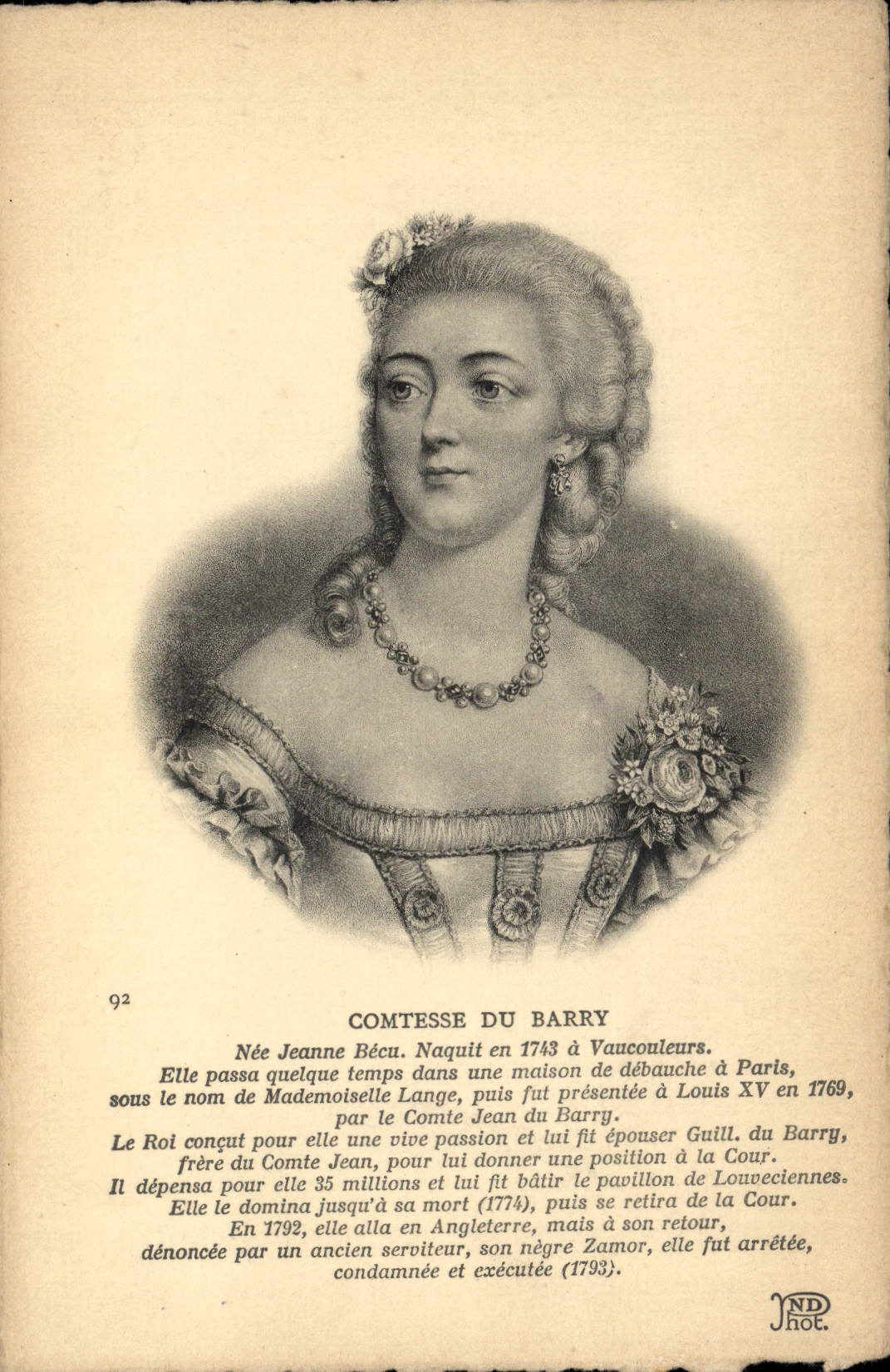 CPA Comtesse du Barry 