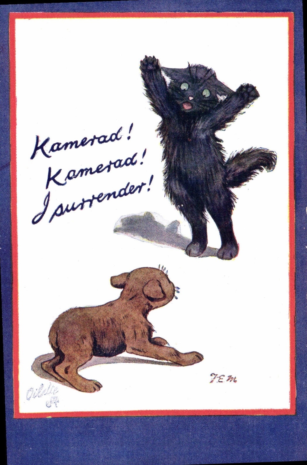 CPA Chien Chiens Chiot Chat