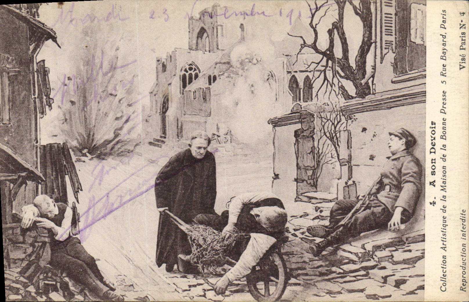 Vintage Postcard Militaria A its duty