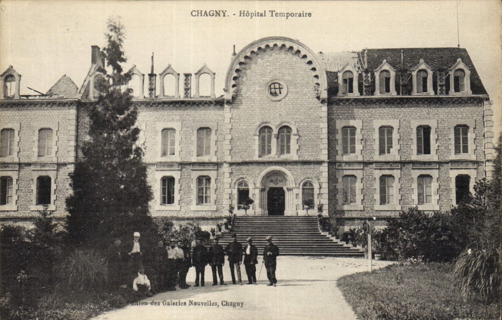 CPA Militaria Chagny hopital temporaire