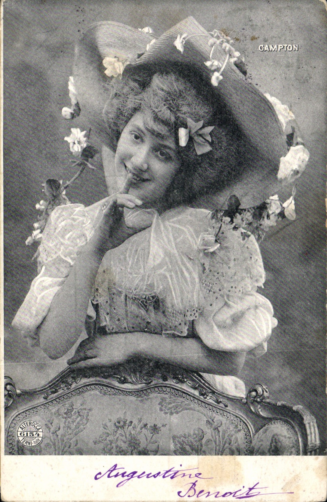 Vintage Postcard Imagination Woman Campton Theater