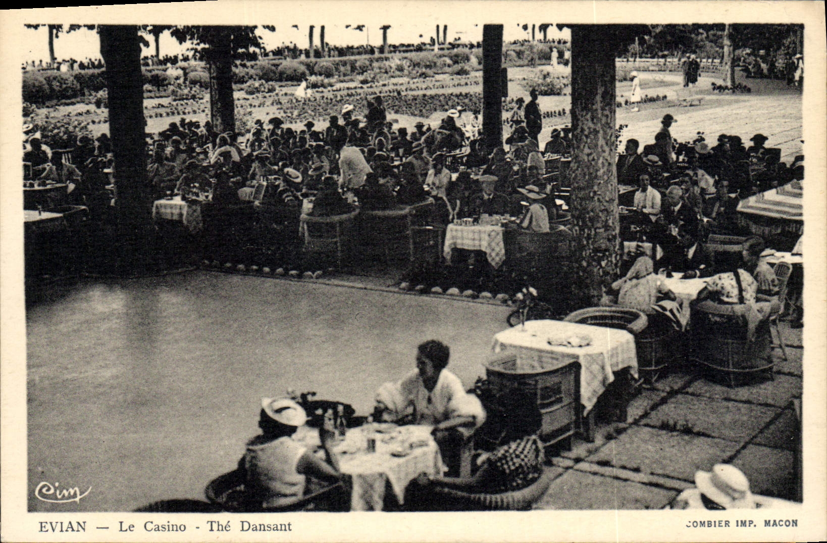 Vintage Postcard Evian dancing the The casino