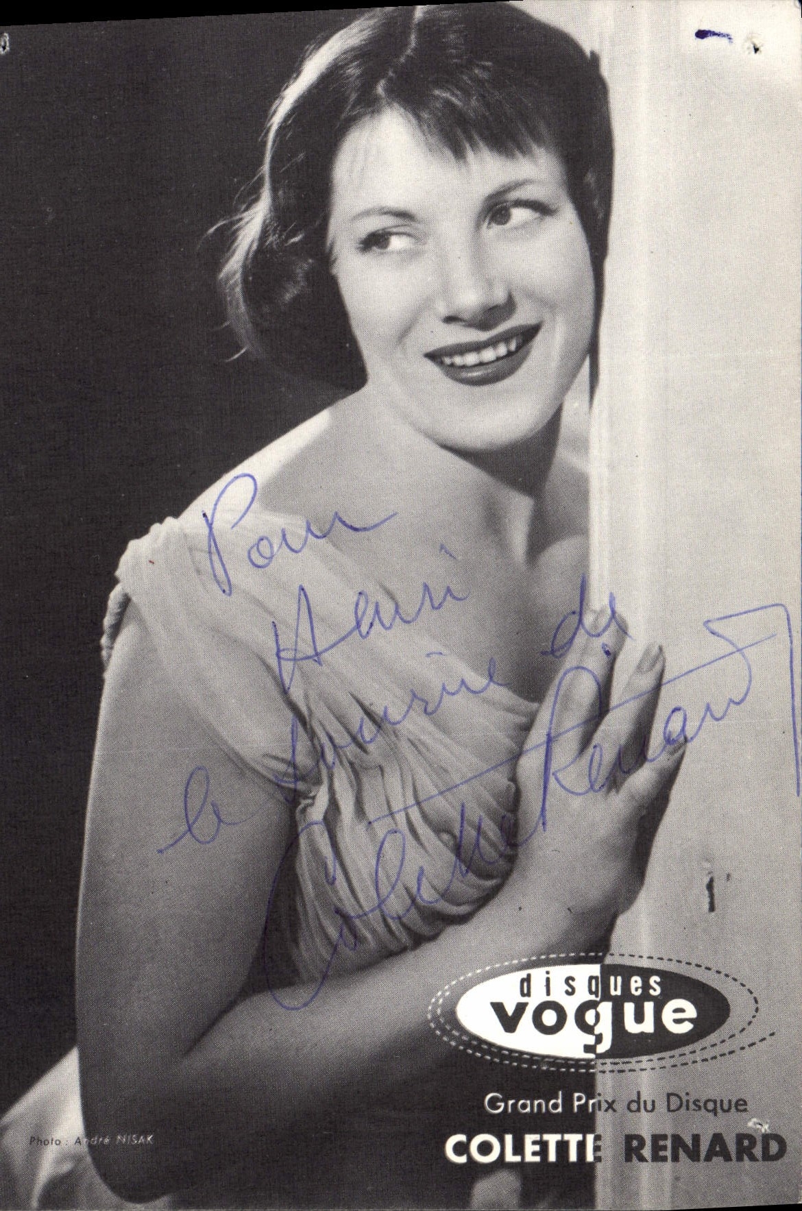 CPM Colette Renard Autographe