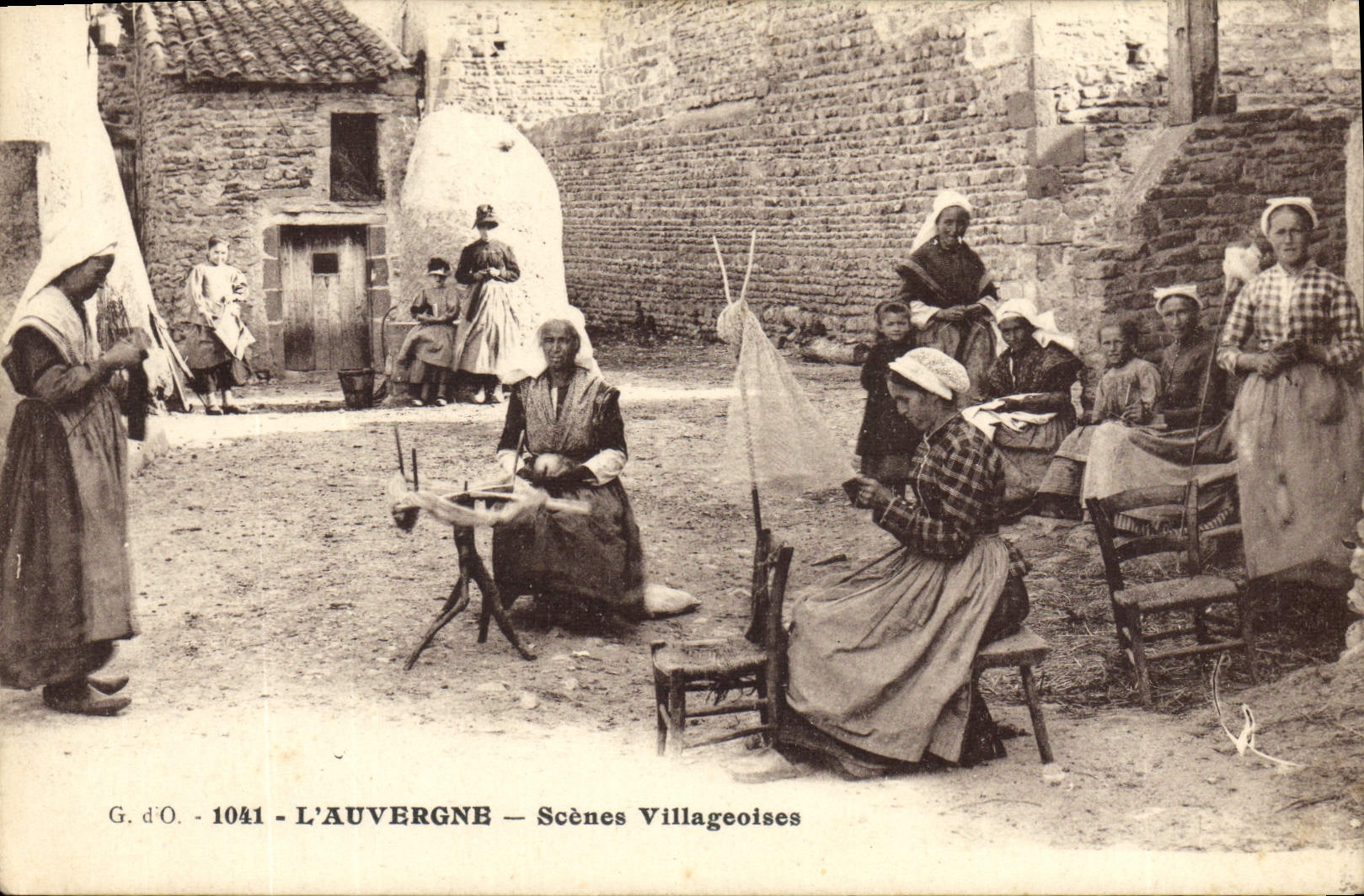 Vintage Postcard Folklore Auvergne village Scenes