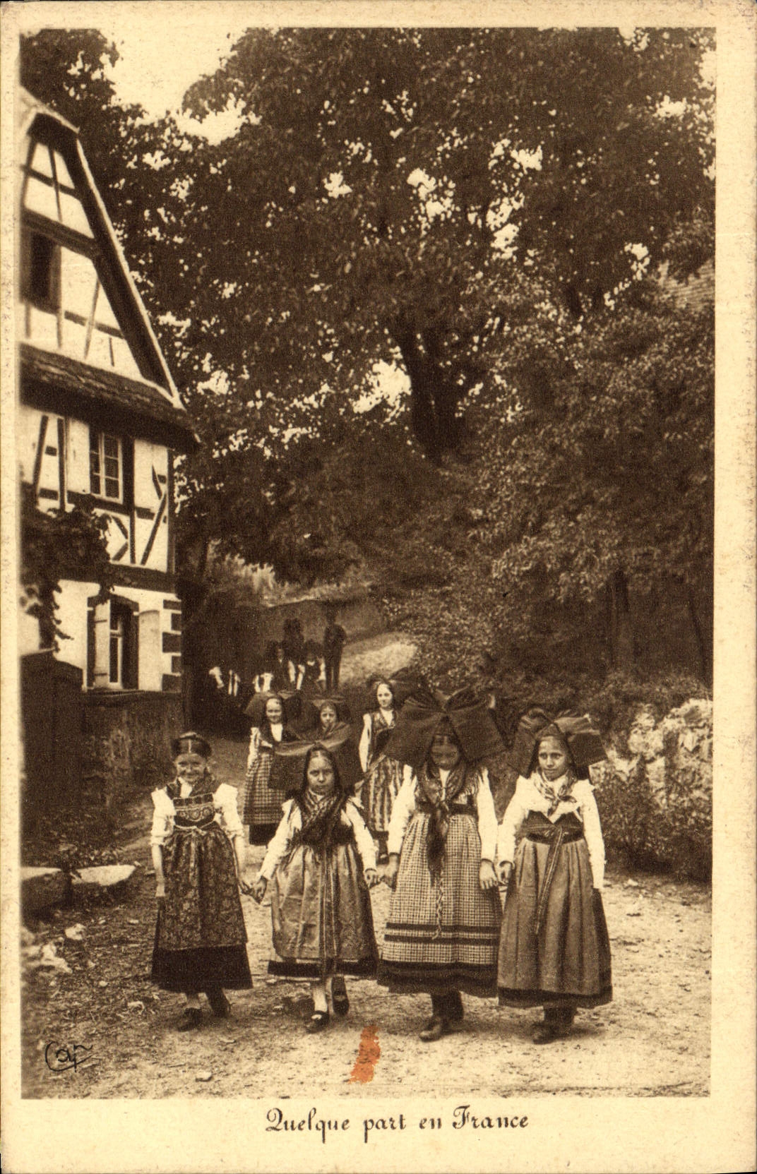 Vintage Postcard Alsace Folklore Some share in France