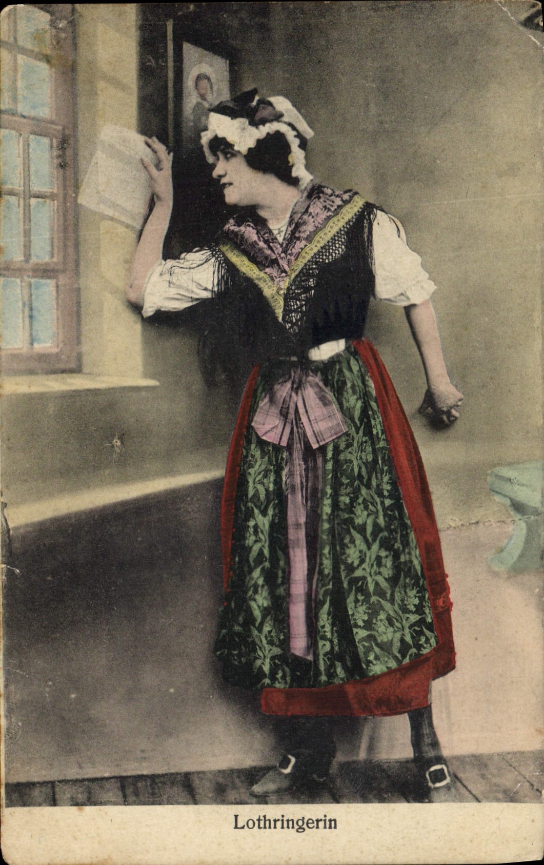 Vintage Postcard Lothringen Folklore